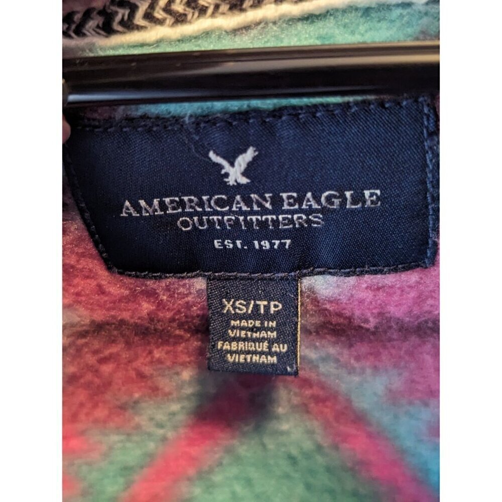 American Eagle Outfitters Women's Tribal/Aztec Fleece Jacket Full Zip Hooded XS - Picture 3 of 16